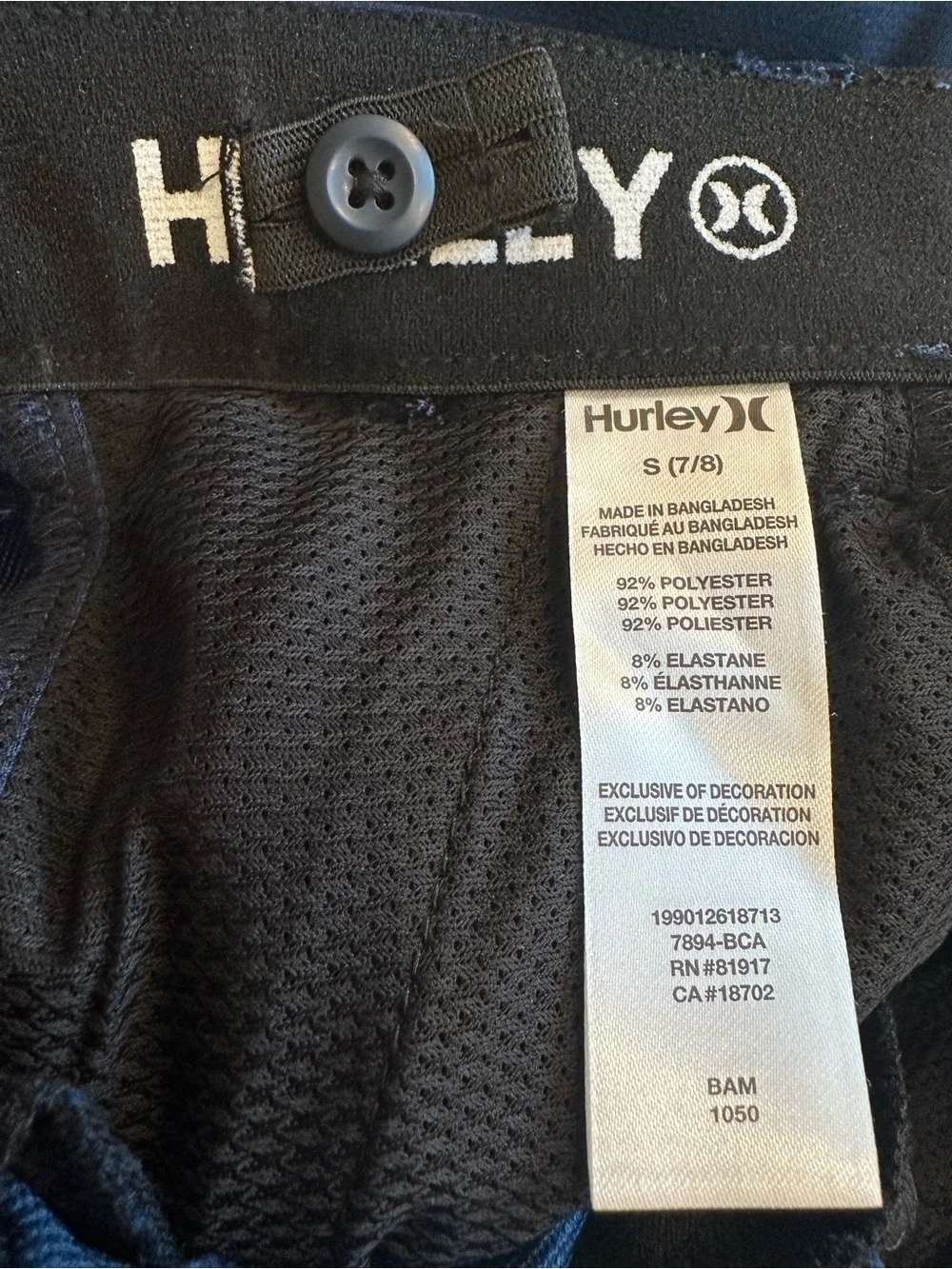 NWT Hurley Youth Performance Chino Pants Size S 7/8 Navy Boys Stretch Dress Pant